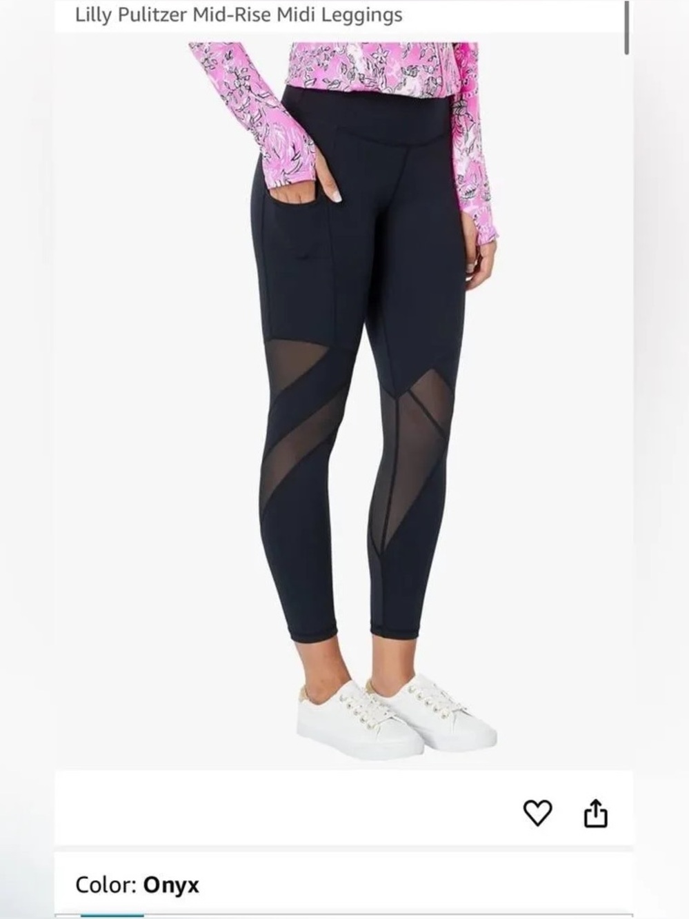Like new Lilly Pulitzer Midi black mesh leggings size M